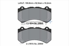 Bremsbeläge JEEP GRAND CHEROKEE IV (WK, WK2) 3.0 CRD V6 4x4 Bj. 01/11 kW 160 PS 