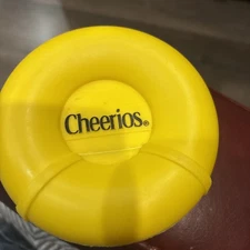 Vintage Plastic Flip Lid Cheerios Container , 4.5” Wide