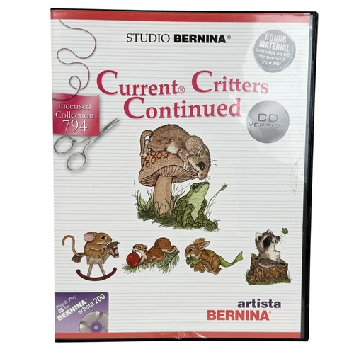 Bernina Artista 200 Current Critters Continued Embroidery Designs CD 794 USA