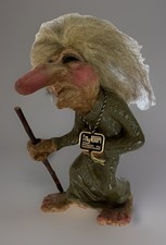 Nyform Witch Troll Doll #113 Norvegia Torgerson Figura Bastone da Passeggio 7" Naso Lungo