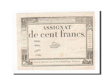 [#163330] Billete, Francia, 100 Francs, 1795, Lassia, 1795-01-07, SC, KM:A78, La