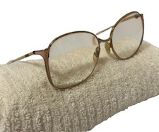 VTG Eyeglasses Gold Tone Dusty Rose Pink Oval Large Frame 70s 80s Women Collect