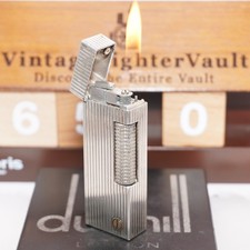 Dunhill Lighter Silver Stripe Pattern_Ultrasonically Cleaned_Working