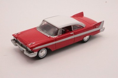 Auto World 1958 Plymouth Belvedere Hardtop Coupe Red White 1:64 Loose
