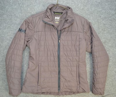 Helly Hansen Crew Insulator Jacket 2.0 Womens M Taupe PrimaLoft Lightweight Zip