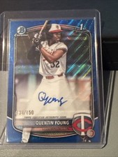 2025 Bowman Draft Quentin Young 1st Blue Wave Refractor Auto /150 Twins SP