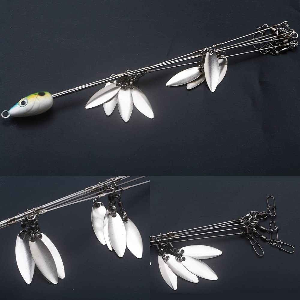 Umbrella Fishing Rig 5 Arms Alabama Rig Kit with Weedness Lure Jigs Boat Trol... - Image 7