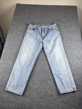 Vintage Levis 550 Jeans Mens 40x32 Blue Light Wash Tapered Cotton Workwear