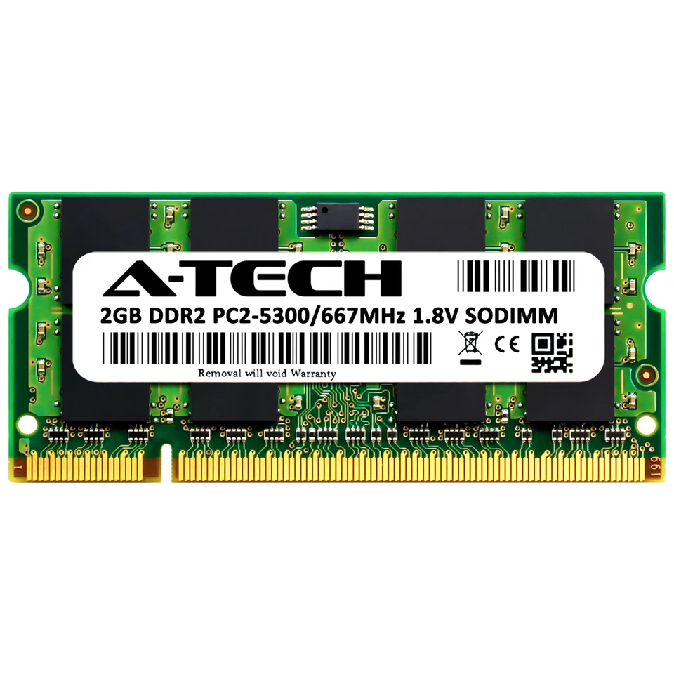 A-Tech 2GB PC2-5300 Laptop SODIMM DDR2 667 MHz 200pin Notebook Memory RAM 1x 2G - Image 2 of 4