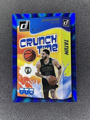 2024-25 Panini Donruss Crunch Time Holo Blue Laser 45/49 Jayson Tatum #3 SSP
