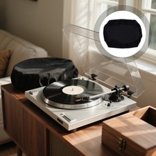 Black Stretch Fabric Turntable Protector Reusable Cover for Home Vinyl Players