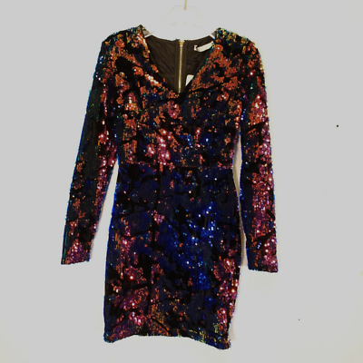 Vera Lucy Dress XS Mini Sequin Allover Cocktail Party Sparkle Copper NEW  $168 | eBay