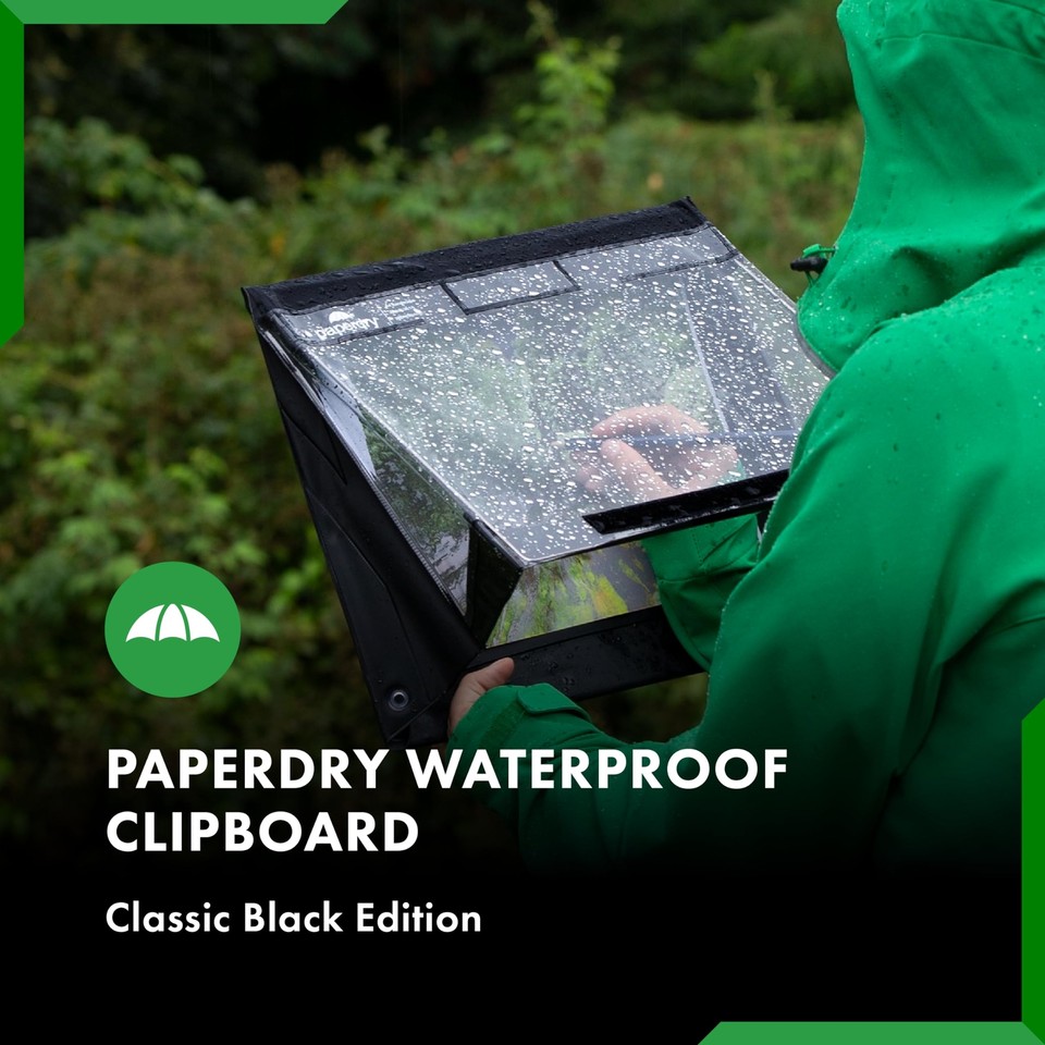 Paperdry Black A4 Landscape Waterproof Clipboard Cold Proofing Agent