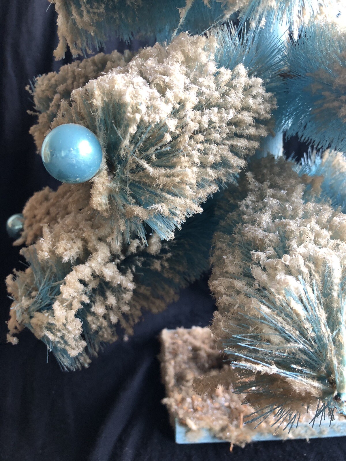 Vintage Consolidated Novelty Flocked Blue Bottle Brush Christmas Tree