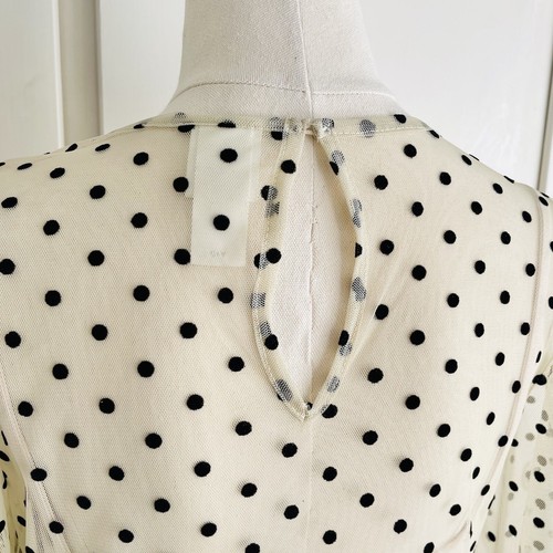 H&M Sheer Polka Dot Puff Sleeve Tulle Midi Dress With Cami Size XS - Picture 7 of 11