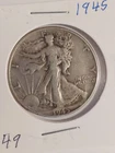 1945 Walking Liberty Silver Half Dollar 50 Cent Coin Circulated Ungraded