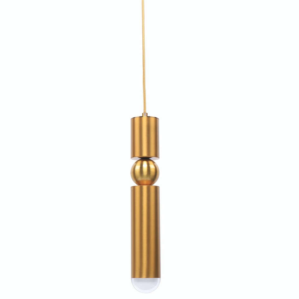 Modern Pendant Light Brass Tube Chandelier LED Hanging Ceiling Lamp