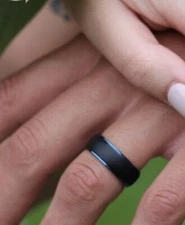 mens tungsten carbide black rings