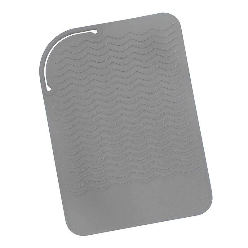 Gray Silicone Heat Resistant Travel Mat, Heat Pad for Hair