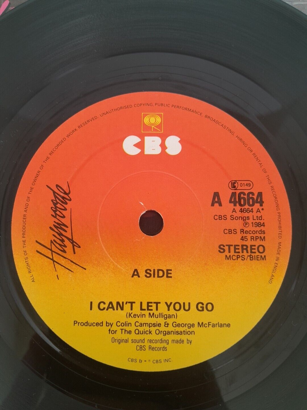 Haywoode  - I  can't let you go/Same on CBS label. Soul original.  