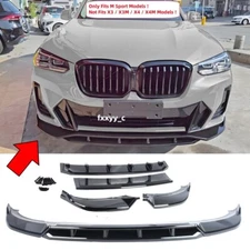 GLOSSY BLACK FOR BMW X3 X4 G01 G02 M SPORT 2022-2024 FRONT LIP SPLITTER BODY KIT