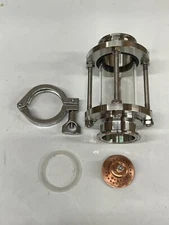 Bubble Plate Assembly w/ stainless steel sight glass, clamp and gasket - 2 inch