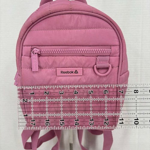 Reebok Luna Quilted Mini Backpack with Coin Pouch Clip On Dusty Pink - Picture 11 of 12