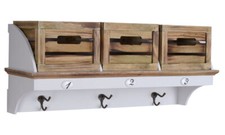 Garderobe Wandregal Shabby Chic Handtuchhalter Wandschrank Küchenschrank Holz 