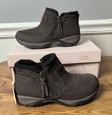 Easy Spirit Womens Epic Brown Suede Ankle Boots Shoes Size 6 M