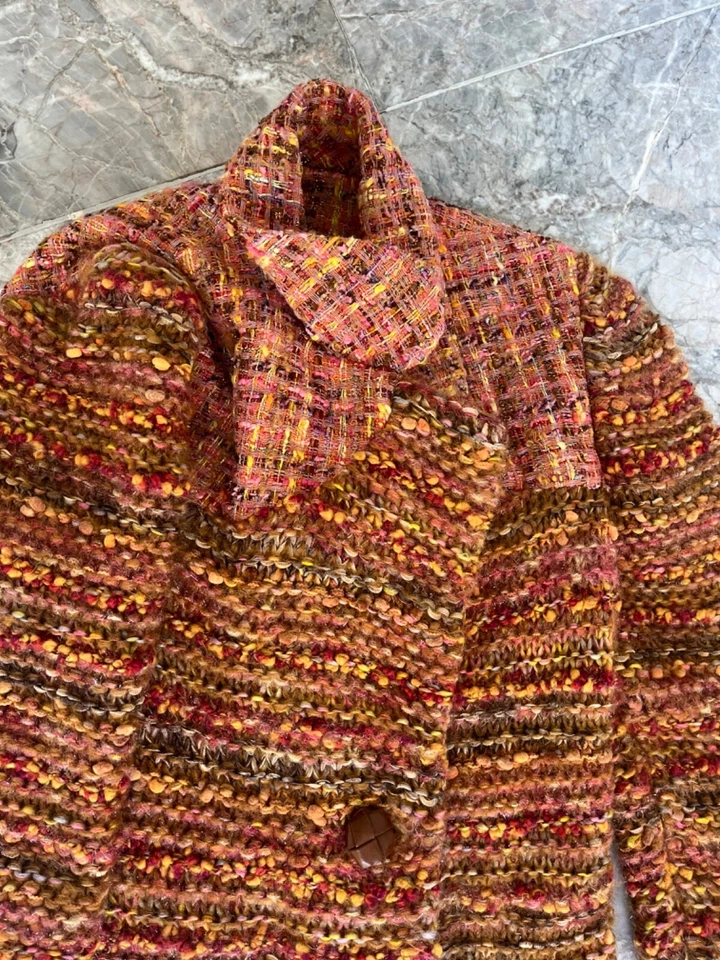 Abrigo Suéter John Galliano Vintage Naranja Tweed Colección Otoño/Invierno 2005 S Foto 4 de 4