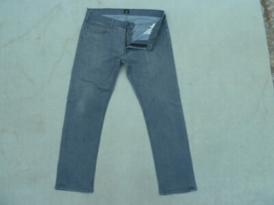 Lee Ankle Jeans Men's 36W 30L Medium Colour: Slate Dark Grey Stretch