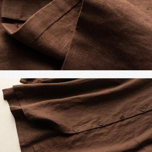 Vintage Style Cotton Linen Shirt Blouse Top Button-up Women Smart Casual Solid - Picture 10 of 22
