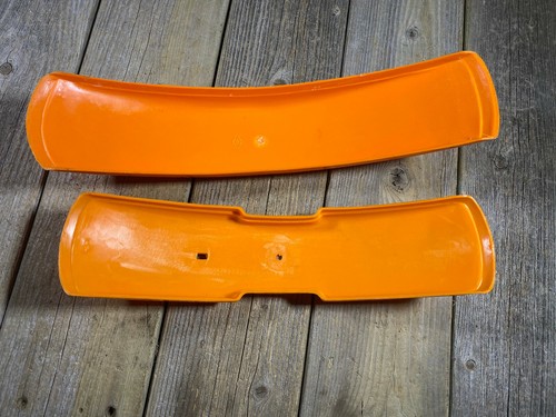 OLD SCHOOL BMX MX MOTOCROSS BIKE BICYCLE PLASTIC ORANGE FENDER SET RAPIDO LEADER - Picture 8 of 8