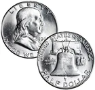FRANKLIN SILVER HALF DOLLAR BLAZING GEM BU UNCIRCULATED WHITE! RANDOMLY PICKED