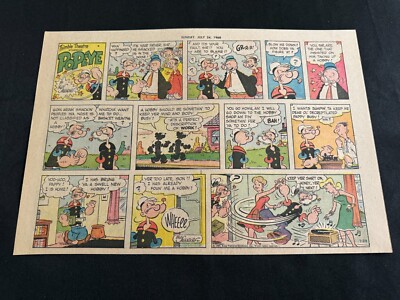 H04 POPEYE by Bud Sagendorf Lot of 7 Sunday Half Page Comic Strips