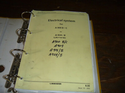 Liebherr Litronic A924 A924B Excavator Electrical Wiring Diagram Manual