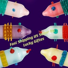 3pc Adult Sensitive Orgasm Thin Latex Condoms Dotted Ribbed Stimulate Vaginal US