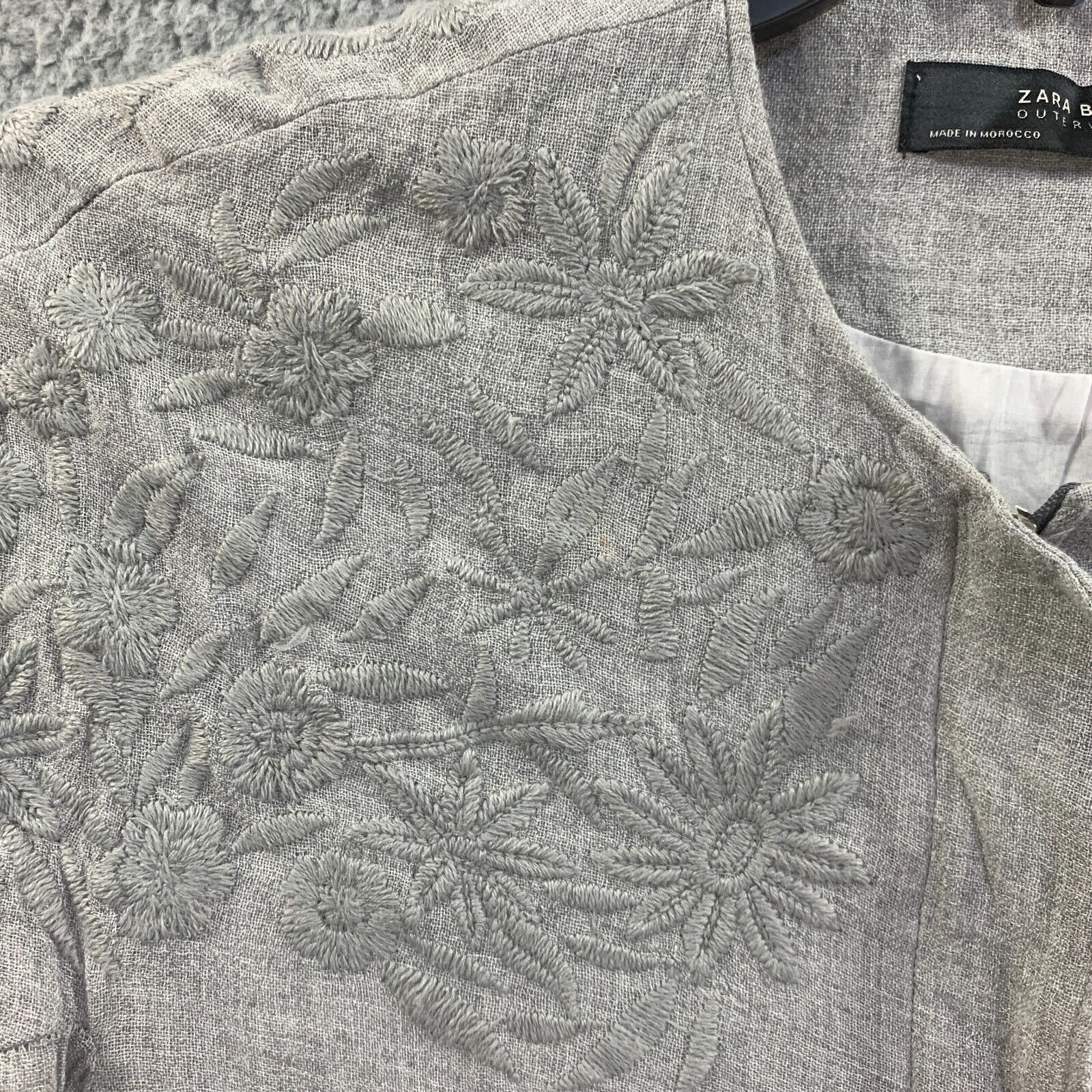 Zara Basic Jacket Shacket Wool Blend Embroidered … - image 12