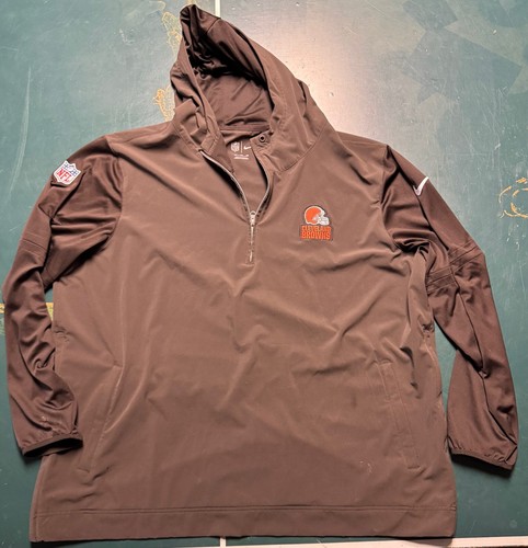 Cleveland Browns Nike Authentic Long Sleeve 1/4 zip Pullover Jacket Brown 3XL