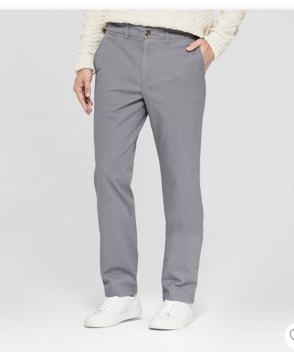 Mens 42x36 Big & Tall Athletic Chino Pants Good Fellow Gray | eBay