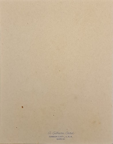 Tarjeta de Navidad de colección Gibson Holly Poinsettia conos de pino borde de cinta roja 5x4 - Imagen 3 de 3