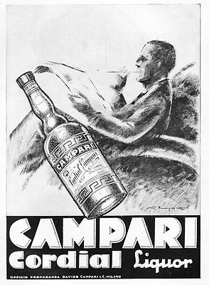 ADVERTISEMENT 1936 BITTER CORDIAL CAMPARI LIQUOR BAR DRINK COCKTAIL MUGGIANI RELAX 