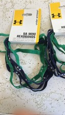 Lot Of 3 Under Armour Mini Headbands - Navy Blue and Green - 6 To Pack New