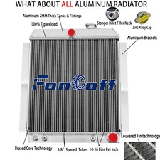 3Row Aluminum Radiator Fit 1947-54 53 Chevy Pickup 3100 3600 3800 Truck Suburban