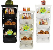 Fruit Basket Vegetable Rack 4 Tier Ideal for Kitchen Stackable Storage Plastic