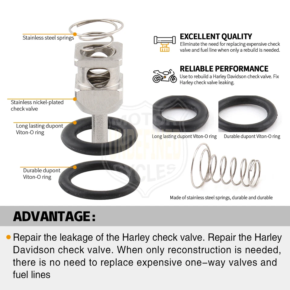 Kit de reconstrucción de válvula de retención EFI de herramienta de combustible para Harley Road King Softail Fat Boy 883XL Foto 2 de 4