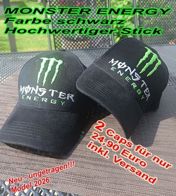 2 x MONSTER Energy Drink Motorsport Trucker Cap  ''ungetragen'' schwarz NEU !!!