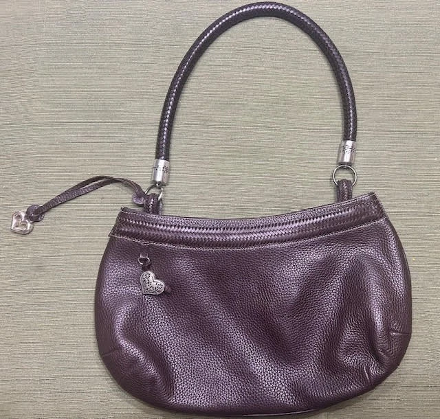 Vintage Authentic Brighton Kodiak Metallic Purple Soft Pebbled Leather W/Dustbag Vintage Authentic Brighton Kodiak Metallic | Mercari main image 3