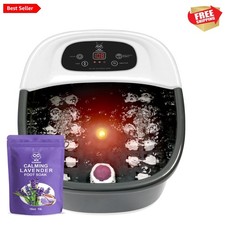 Foot Spa Bath Massager with Heat Bubbles and Vibration Massage and Jets, 16 O...