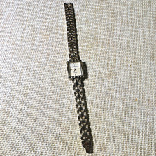 Anne Klein Diamond Women's Quartz Analog Square Watch Silver Tone Bracelet